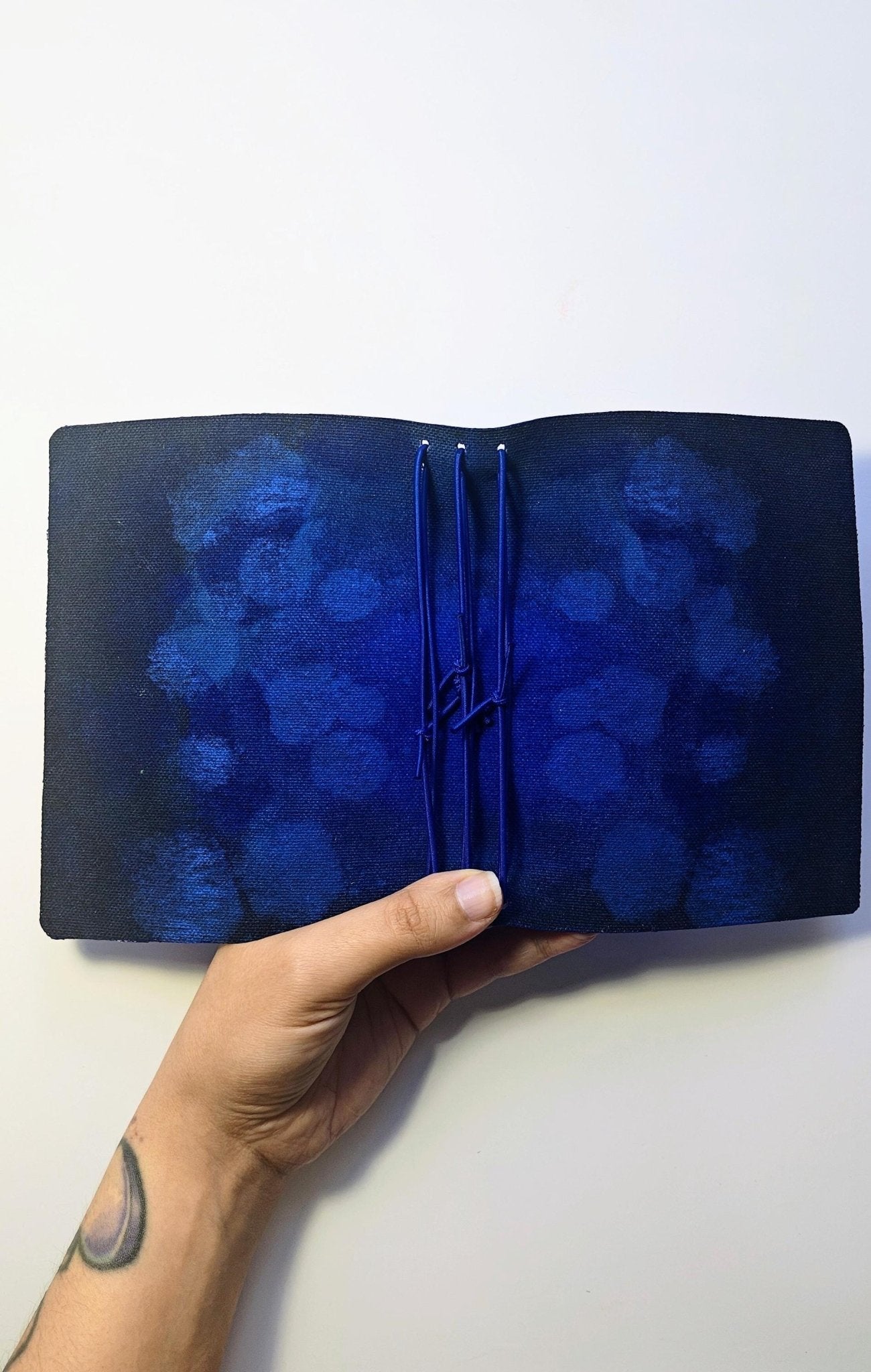 A6 Argentinian Leather Journal Cover– Metallic Cobalt Blue | Hand - Painted Interior | Refillable Traveler’s Notebook - FORMA & FOLIO