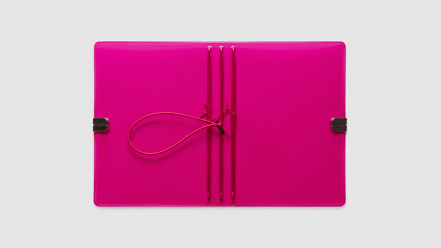 Transparent Vinyl Journal Planner Notebook Cover in Fuchsia | Pocket, A5, A6, B6 - FORMA & FOLIO