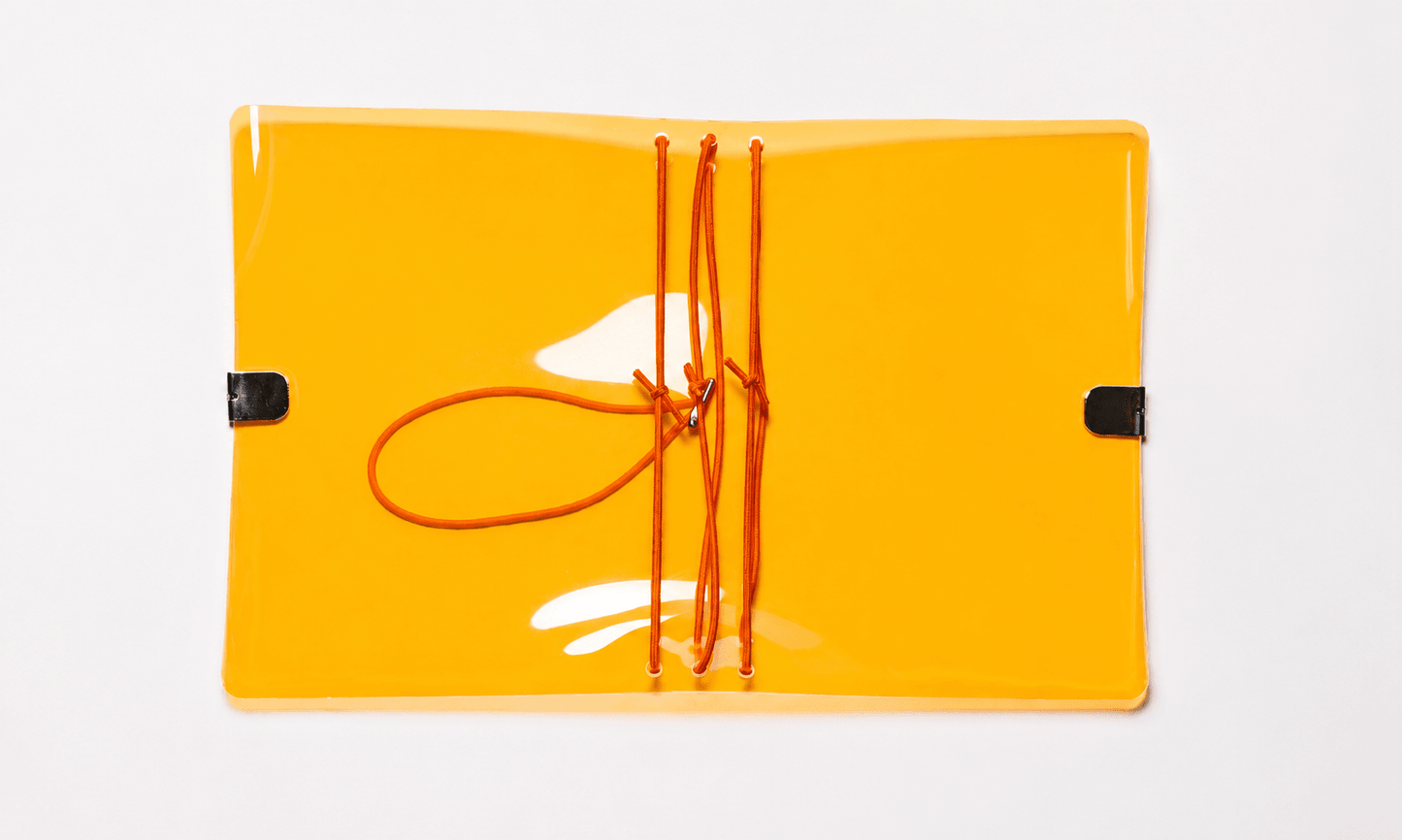 Transparent Vinyl Pocket Journal Cover in Fluorescent Orange | Pocket, A5, A6, B6 - FORMA & FOLIO