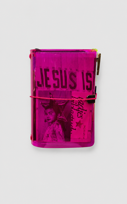 Transparent Vinyl Journal Planner Notebook Cover in Fuchsia | Pocket, A5, A6, B6