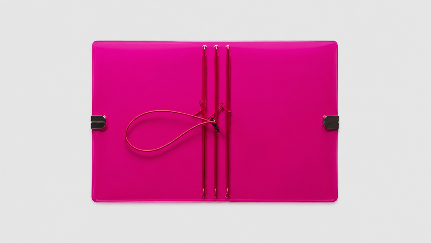 Transparent Vinyl Journal Planner Notebook Cover in Fuchsia | Pocket, A5, A6, B6