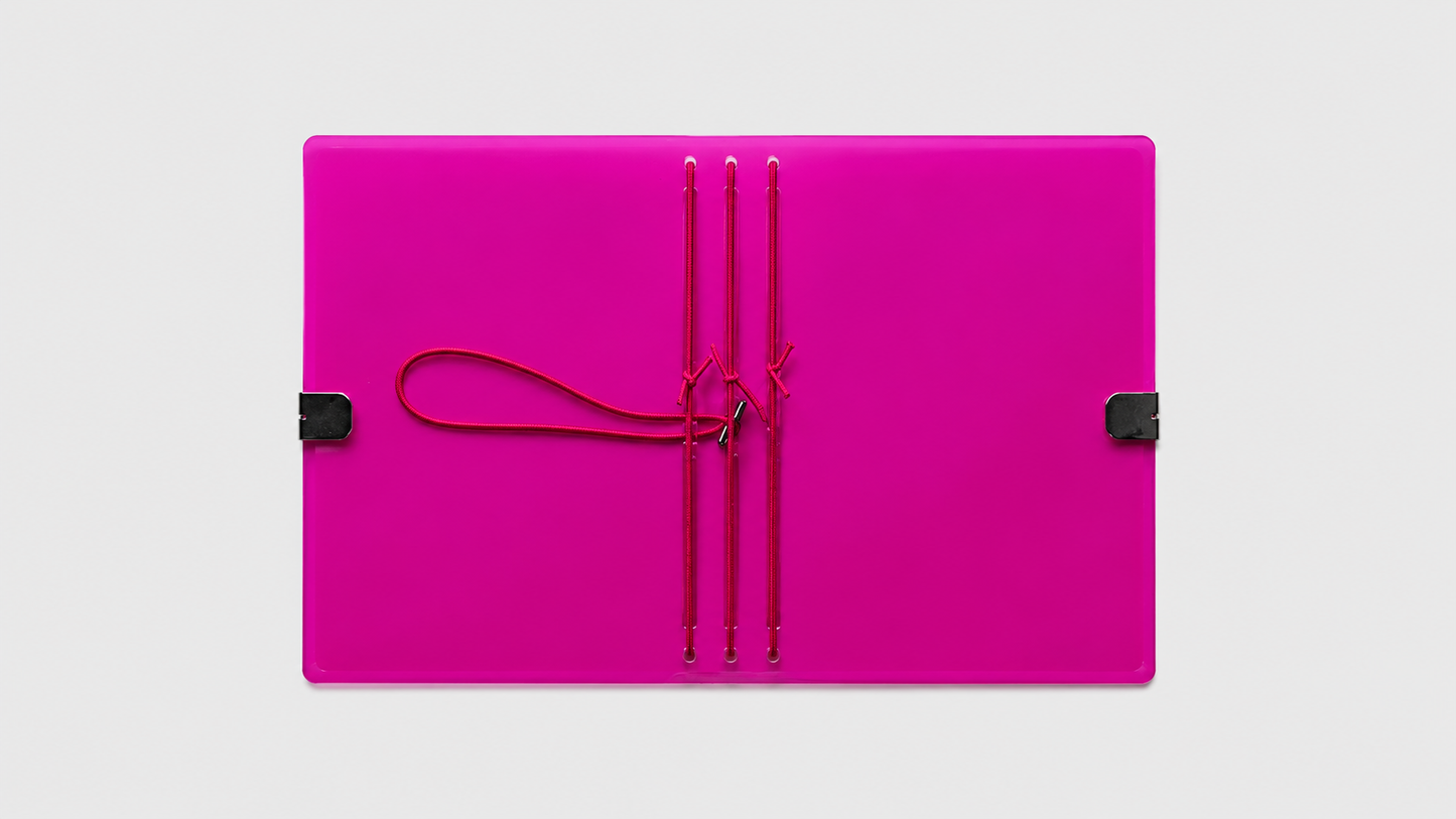Transparent Vinyl Journal Planner Notebook Cover in Fuchsia | Pocket, A5, A6, B6