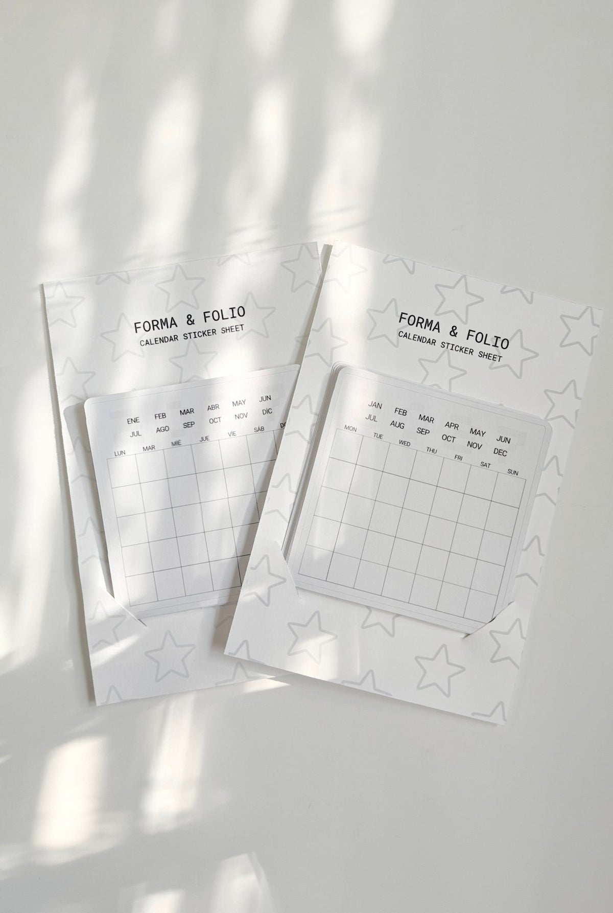 2027 Undated Monthly Calendar Stickers | Calcomanías de Calendario Mensual Sin Fechas - FORMA & FOLIO