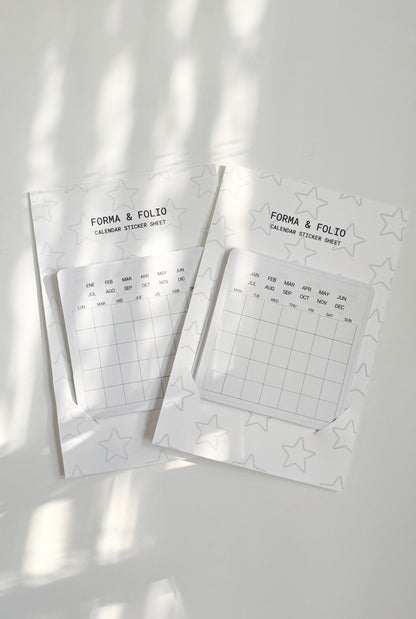 2027 Undated Monthly Calendar Stickers | Calcomanías de Calendario Mensual Sin Fechas - FORMA & FOLIO