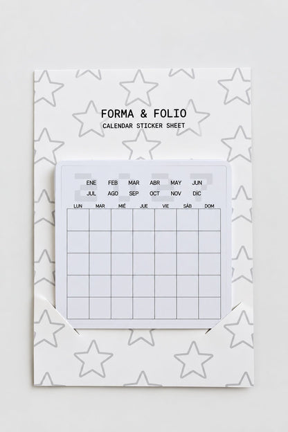 2027 Undated Monthly Calendar Stickers | Calcomanías de Calendario Mensual Sin Fechas - FORMA & FOLIO