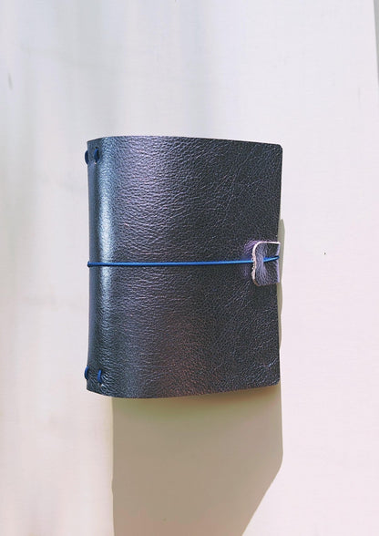 A6 Argentinian Leather Journal – Metallic Lilac | Hand - Painted Interior | Refillable Traveler’s Notebook - FORMA & FOLIO