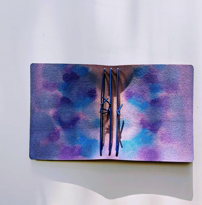 A6 Argentinian Leather Journal – Metallic Lilac | Hand - Painted Interior | Refillable Traveler’s Notebook - FORMA & FOLIO