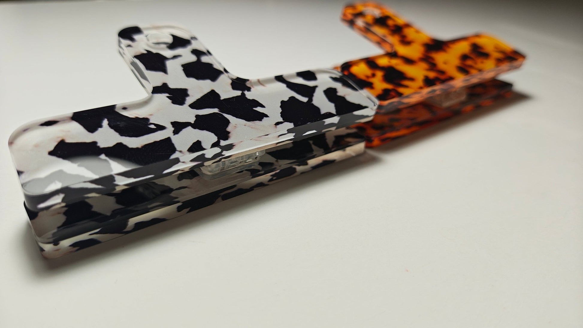 Acrylic Page Clips | Cow Print & Tortoiseshell Bookmarks - FORMA & FOLIO