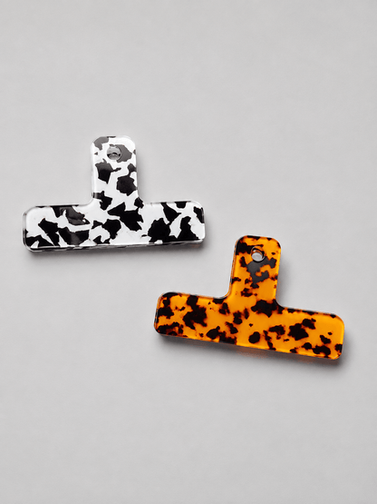 Acrylic Page Clips | Cow Print & Tortoiseshell Bookmarks - FORMA & FOLIO