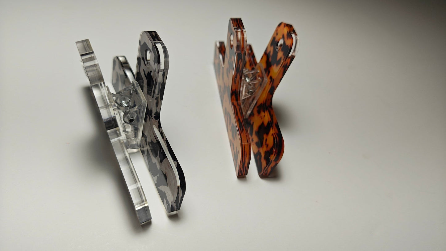Acrylic Page Clips | Cow Print & Tortoiseshell Bookmarks - FORMA & FOLIO