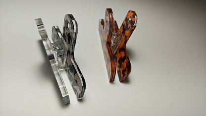 Acrylic Page Clips | Cow Print & Tortoiseshell Bookmarks - FORMA & FOLIO