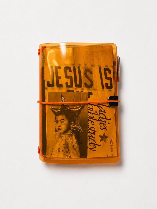 Transparent Vinyl Journal Planner Notebook Cover in Fluorescent Orange | Pocket, A5, A6, B6 - FORMA & FOLIO