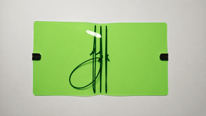 Transparent Vinyl Pocket Journal Cover in Fluorescent Green | Pocket, A5, A6, B6 - FORMA & FOLIO