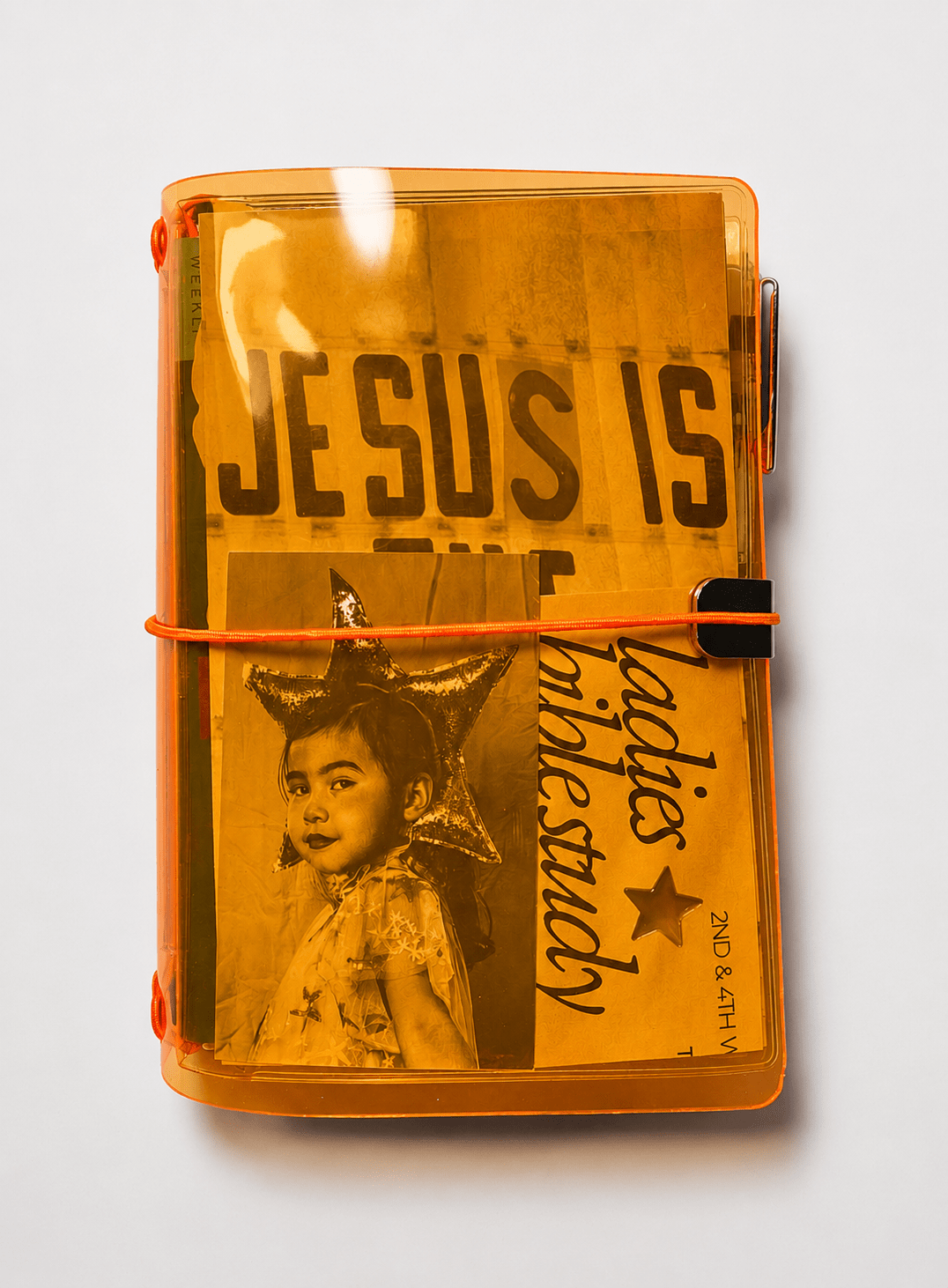 Transparent Vinyl Pocket Journal Cover in Fluorescent Orange | Pocket, A5, A6, B6 - FORMA & FOLIO