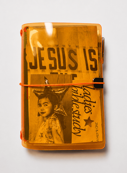 Transparent Vinyl Pocket Journal Cover in Fluorescent Orange | Pocket, A5, A6, B6 - FORMA & FOLIO