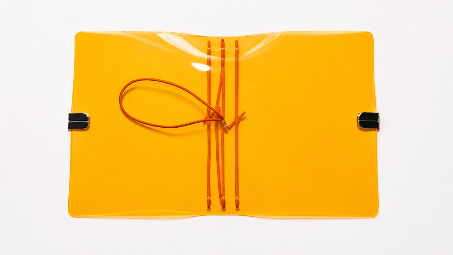 Transparent Vinyl Pocket Journal Cover in Fluorescent Orange | Pocket, A5, A6, B6 - FORMA & FOLIO