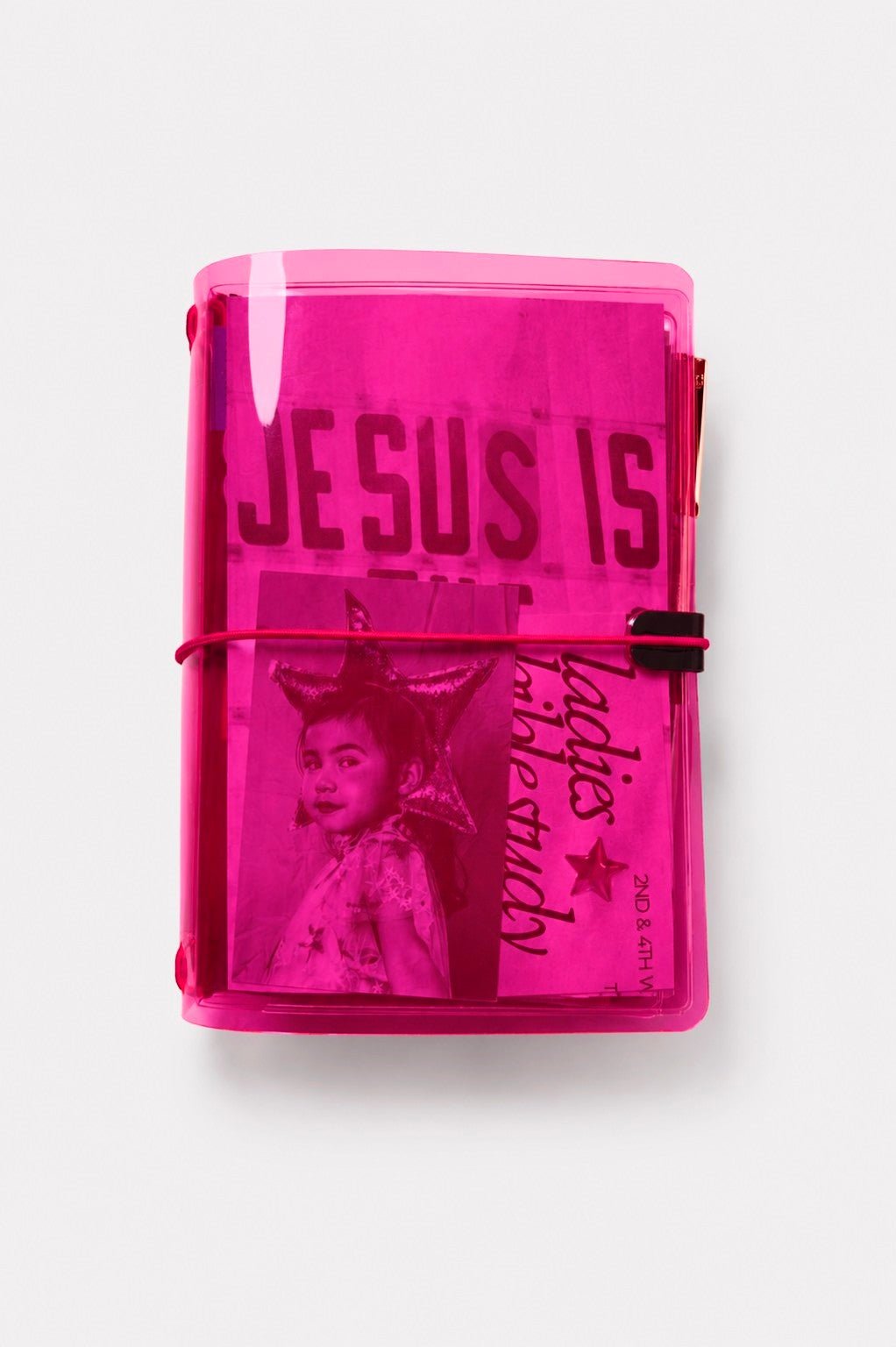Transparent Vinyl Pocket Journal Cover in Fluorescent Pink | Pocket, A5, A6, B6 - FORMA & FOLIO