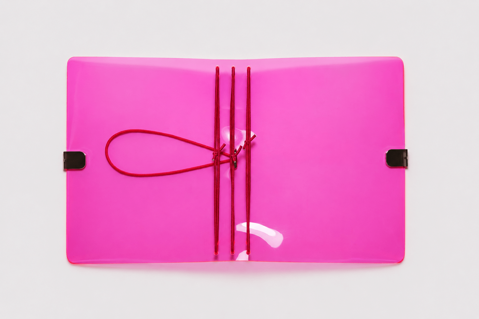 Transparent Vinyl Pocket Journal Cover in Fluorescent Pink | Pocket, A5, A6, B6 - FORMA & FOLIO