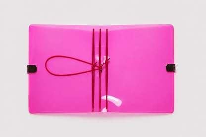 Transparent Vinyl Pocket Journal Cover in Fluorescent Pink | Pocket, A5, A6, B6 - FORMA & FOLIO