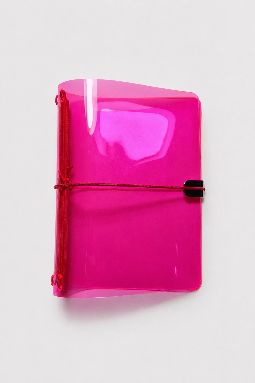 Transparent Vinyl Pocket Journal Cover in Fluorescent Pink | Pocket, A5, A6, B6 - FORMA & FOLIO