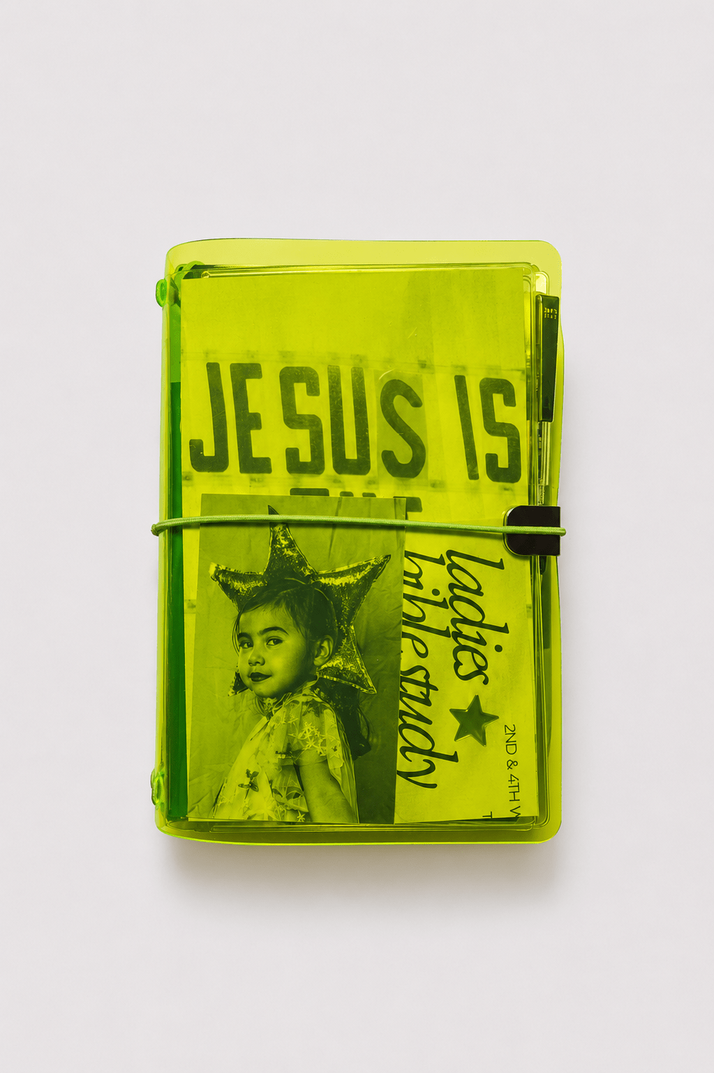 Transparent Vinyl Pocket Journal Cover in Fluorescent Yellow | Pocket, A5, A6, B6 - FORMA & FOLIO