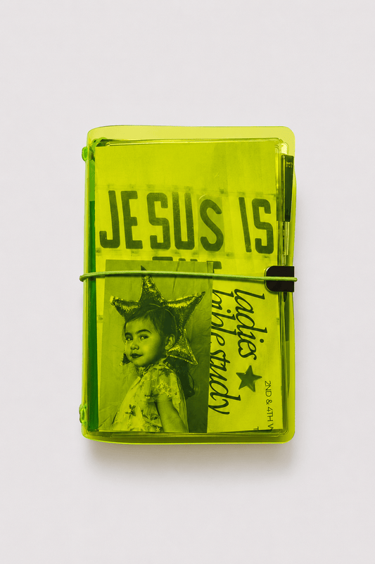 Transparent Vinyl Pocket Journal Cover in Fluorescent Yellow | Pocket, A5, A6, B6 - FORMA & FOLIO