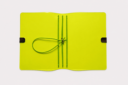 Transparent Vinyl Pocket Journal Cover in Fluorescent Yellow | Pocket, A5, A6, B6 - FORMA & FOLIO