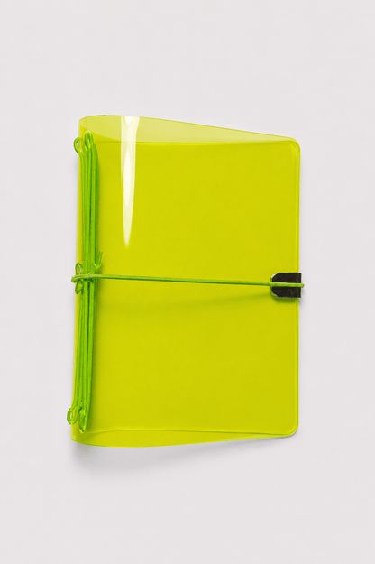 Transparent Vinyl Pocket Journal Cover in Fluorescent Yellow | Pocket, A5, A6, B6 - FORMA & FOLIO